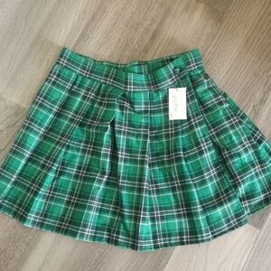 NWT Spirit Halloween Harry Potter Green Plaid Preppy Mini SkirtJunior L